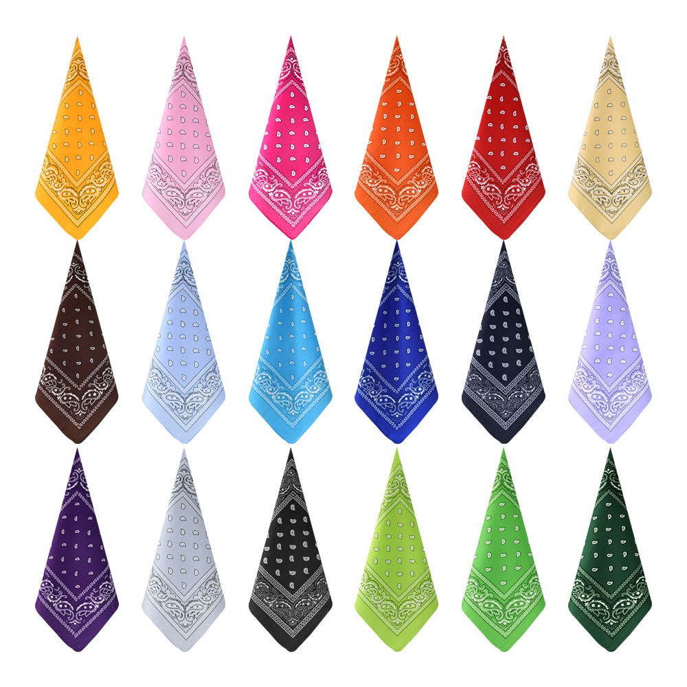 Amazon polyester cashew flower hip-hop hip-hop headscarf European and American hiphop west coast outdoor square wholesale