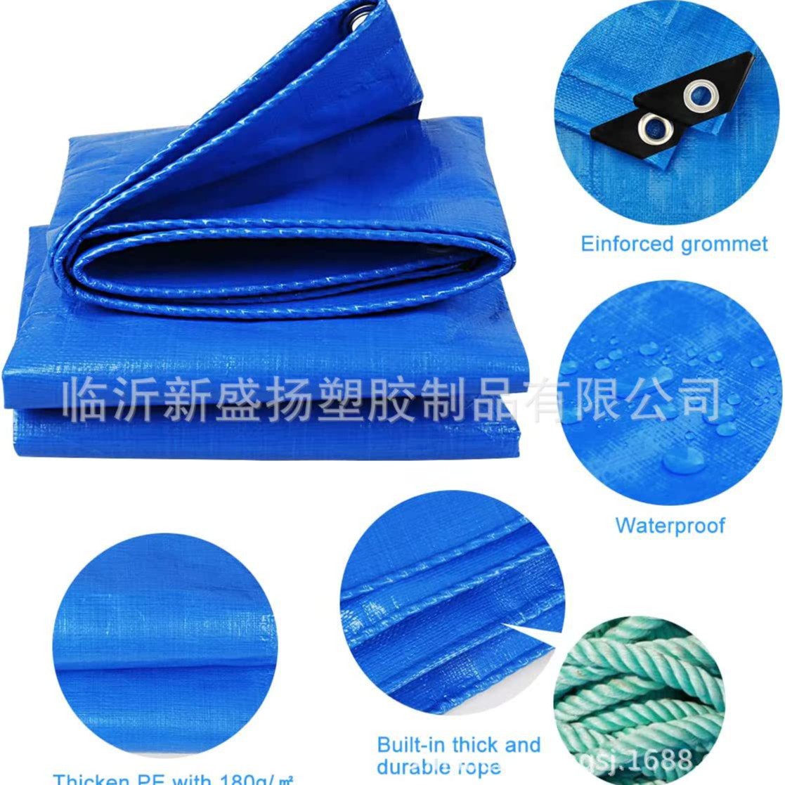 Customized Agricultural Tarpaulin, Rainproof Cloth, Double Blue Tarpaulin, Pool Cover, Moisture-Proof Sunshade, Rainproof Cloth, Export Tarpaulin
