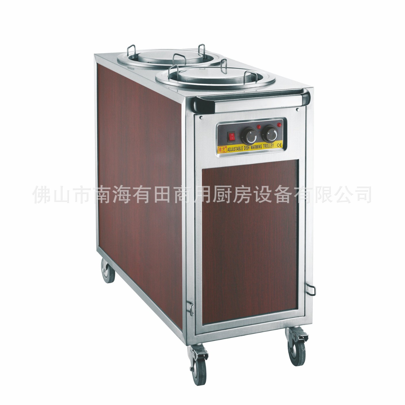 Dining car stainless steel wood grain insulation cabinet car Electric dining car warm dish car mobile sales truck mobile dining car