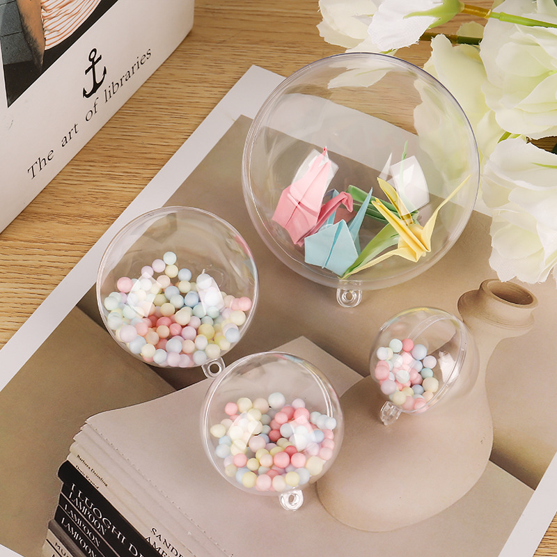 Cross-border high transparent ball 5-12cm Christmas ball window decorative ball plastic ball PS acrylic ball hanging ball