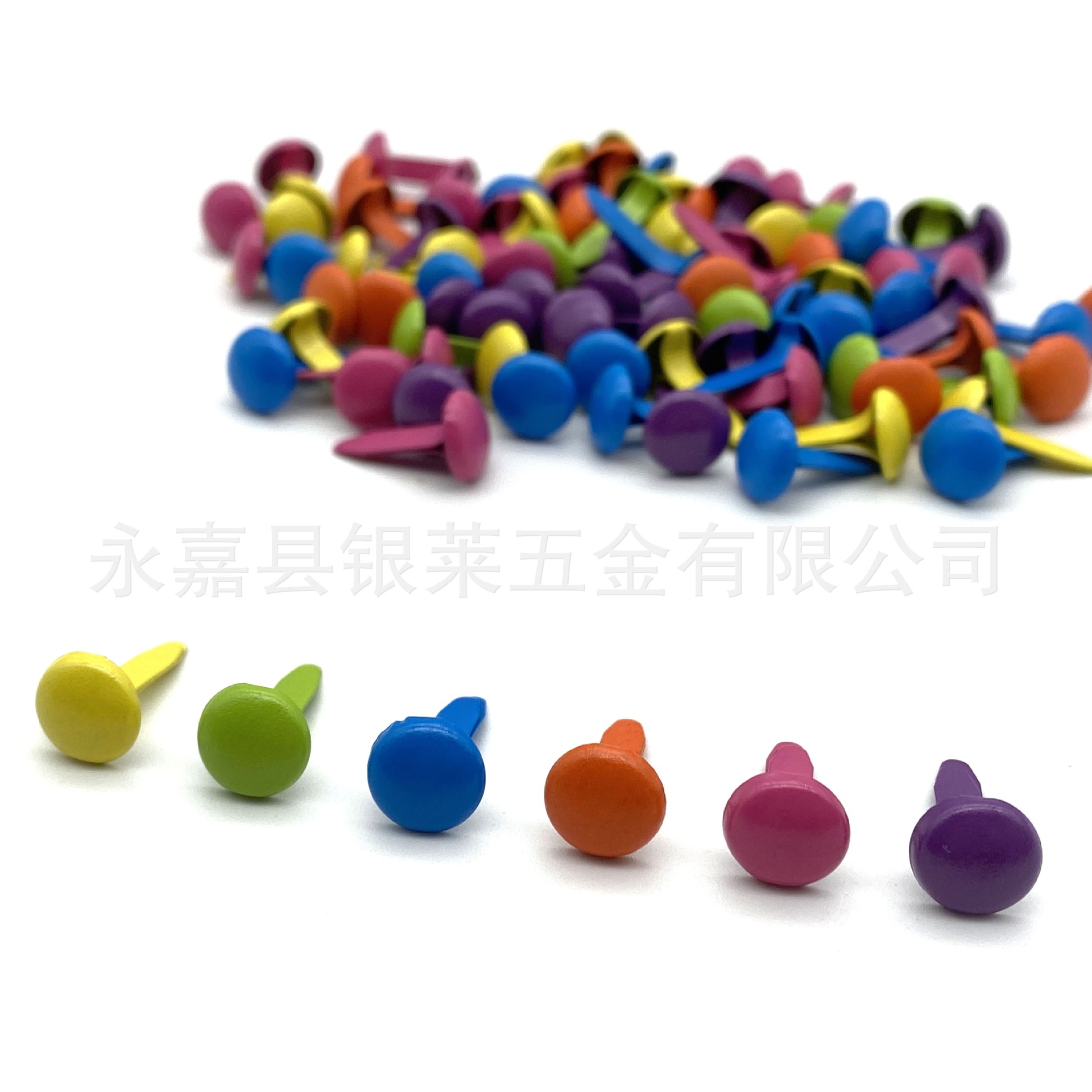 New 8*14mm Colorful Painted Two-Legged Nails Round Head Double-Legged Nails