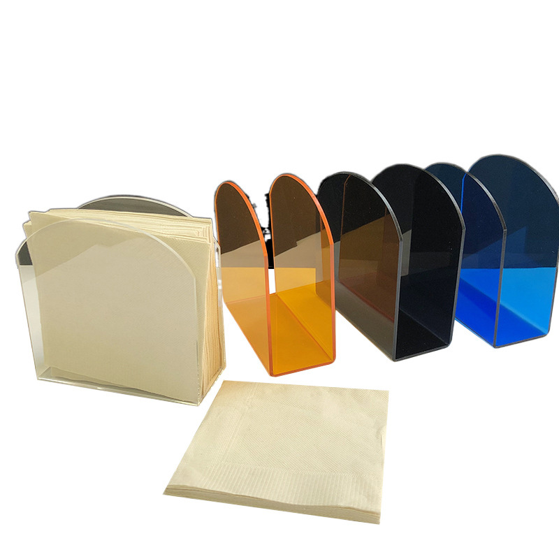 Cross-Border Acrylic Western Restaurant Cafe Cocktail Napkin Holder U-Shaped Transparent Tissue Box Square Towel Storage Rack