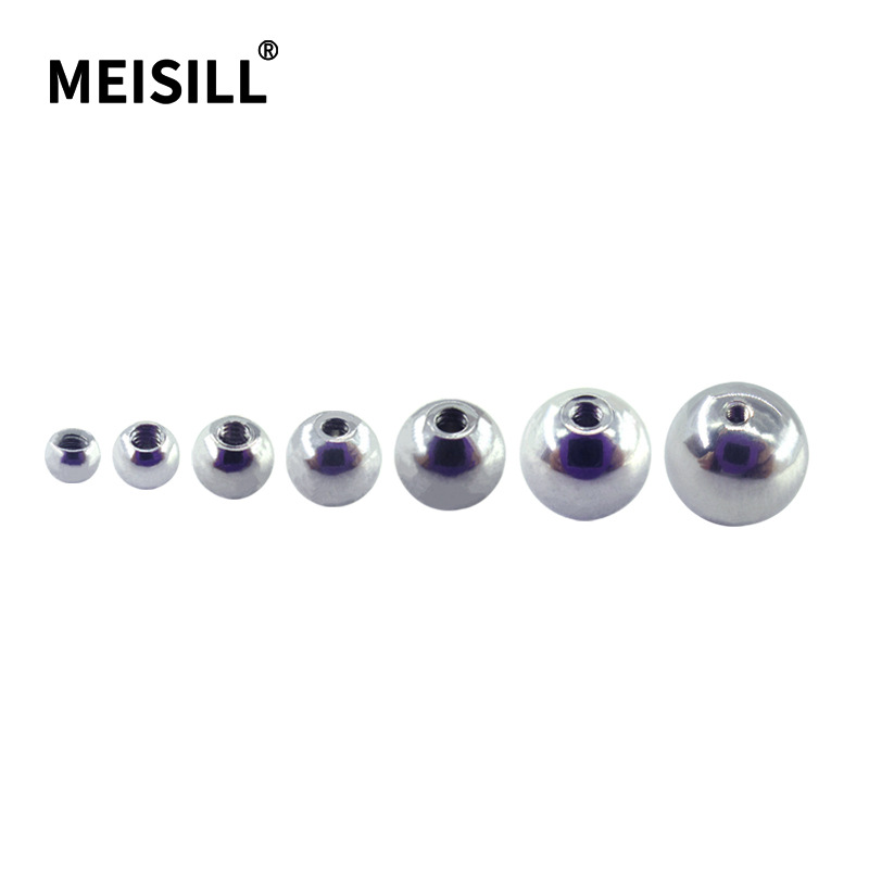 Meier stainless steel inner tooth steel ball human body puncture jewelry accessories internal thread steel ball self-produced small wholesale