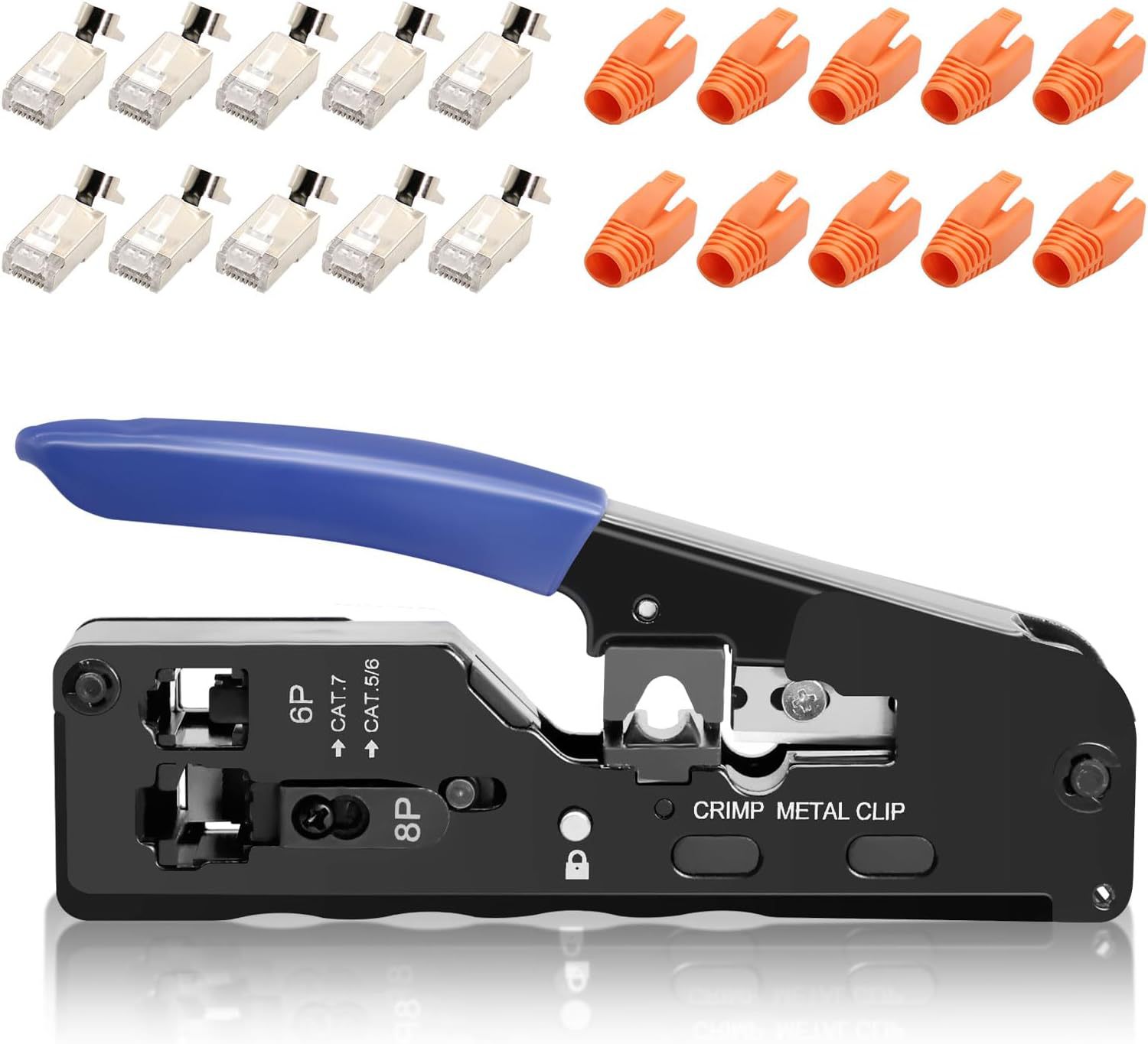 Набор обжимных инструментов для сетевых разъемов RJ45 с 10 Cat 7