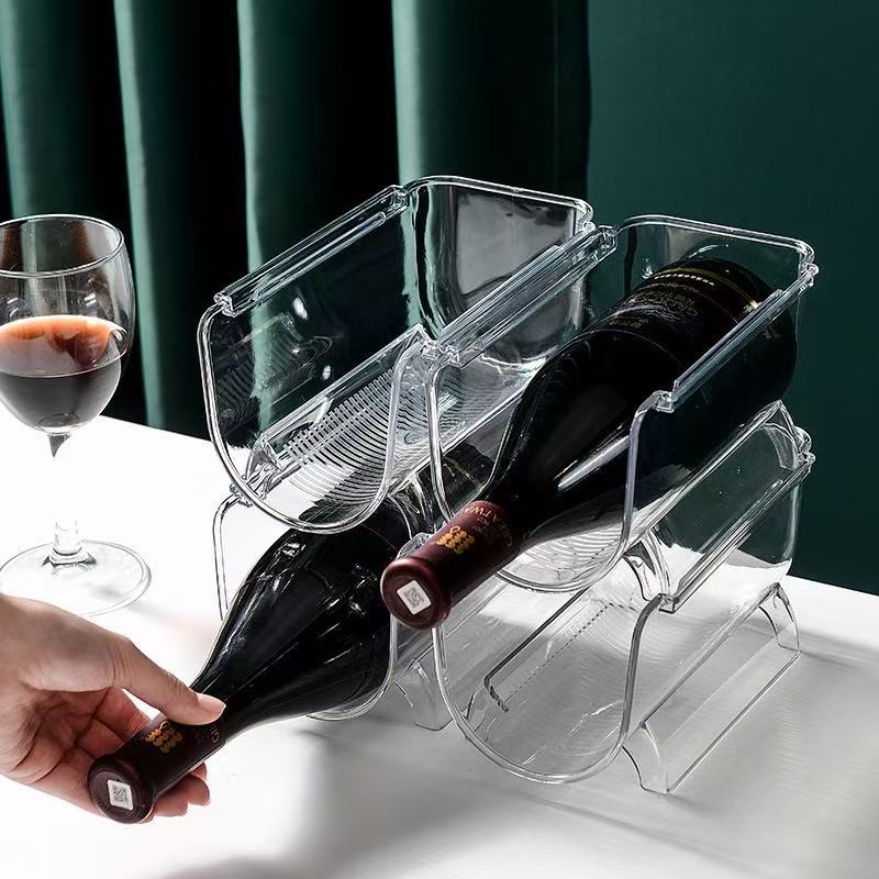 Light Luxury Wine Rack Wine Storage Rack Home Refrigerator Kitchen Storage Rack Thickened Desktop Plastic Display Rack