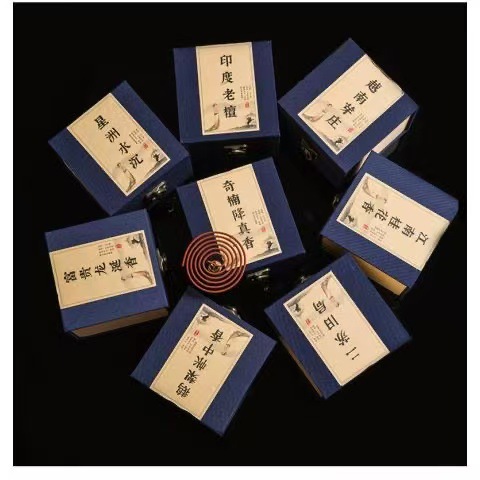 Incense Blue Gift Box with Goose Pear Incense, Agarwood, Sandalwood, Buddhist Incense, Sleeping Incense, Yoga Supplies, Nha Trang Agarwood