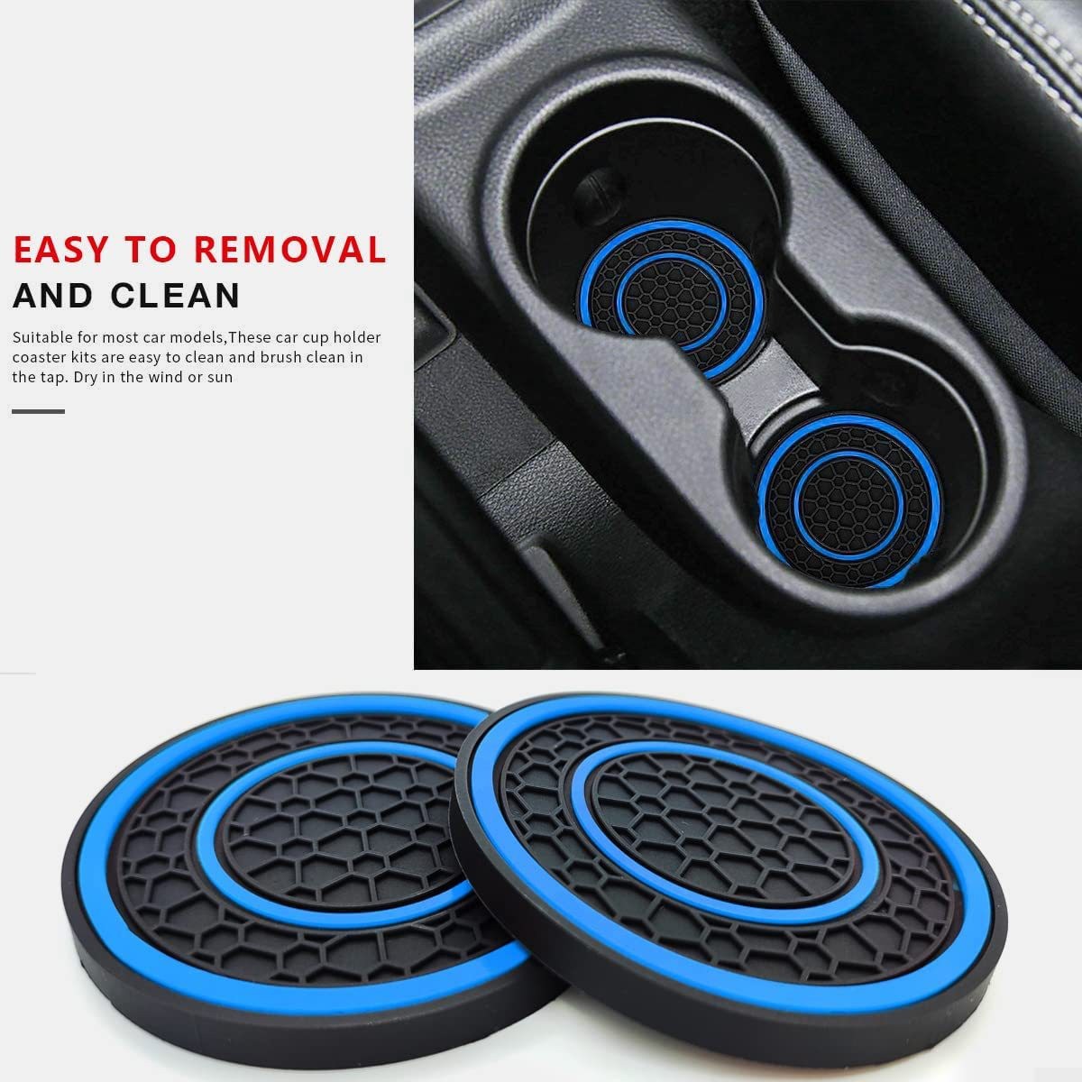 Cross-border source factory direct sales of a large number of in stock double-circle honeycomb pattern coaster anti-slip mat car coaster car coaster