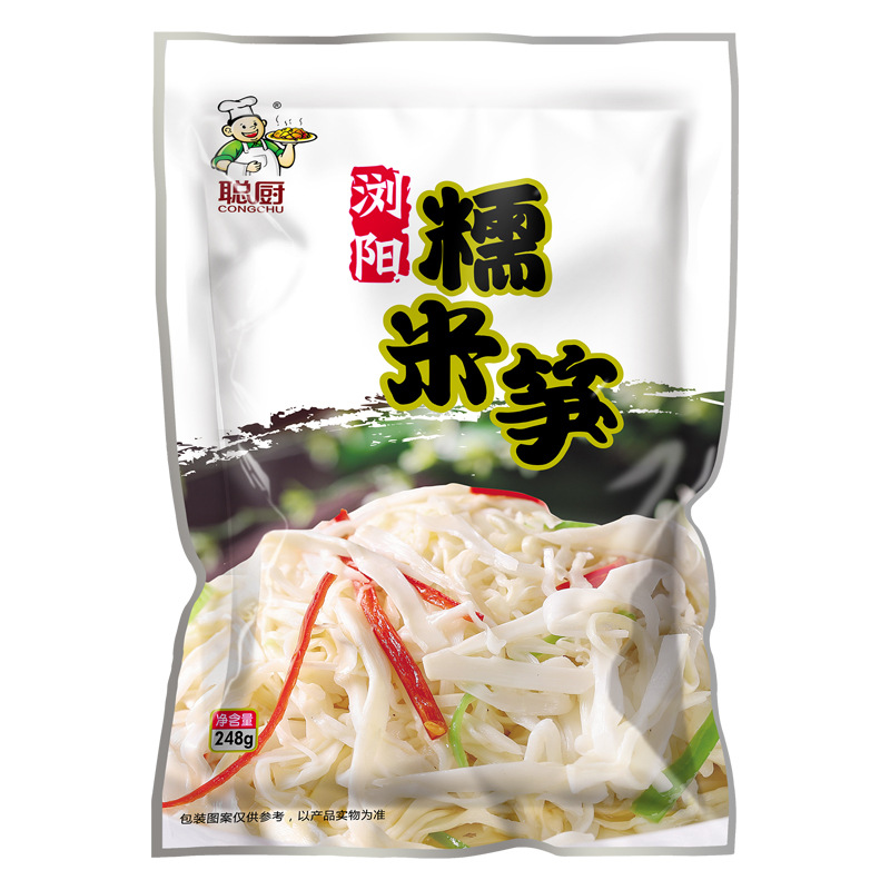 Congchu Factory Customized Liuyang Glutinous Rice Bamboo Shoots 248g Semi-Finished Vegetable Bamboo Shoot Tips Wholesale Original Shredded Bamboo Shoots Hunan Crispy Dried Bamboo Shoots