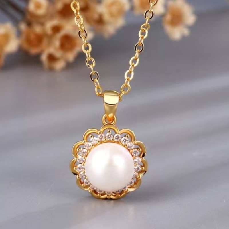 Freshwater Pearl suit Summer Korean Style Flower Three-Piece Set Fashion Elegant Joker Holiday Gift Jewelry Wholesale