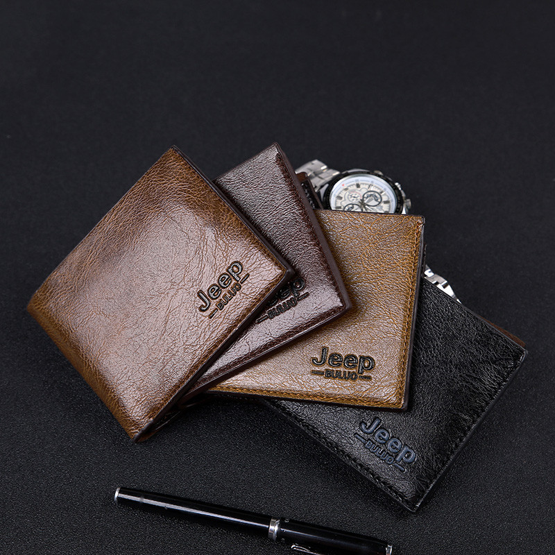 Men's Wallet Business Casual Wallet Short Multi-Card Slot Wallet Student Young Men's Coin Purse Gift
