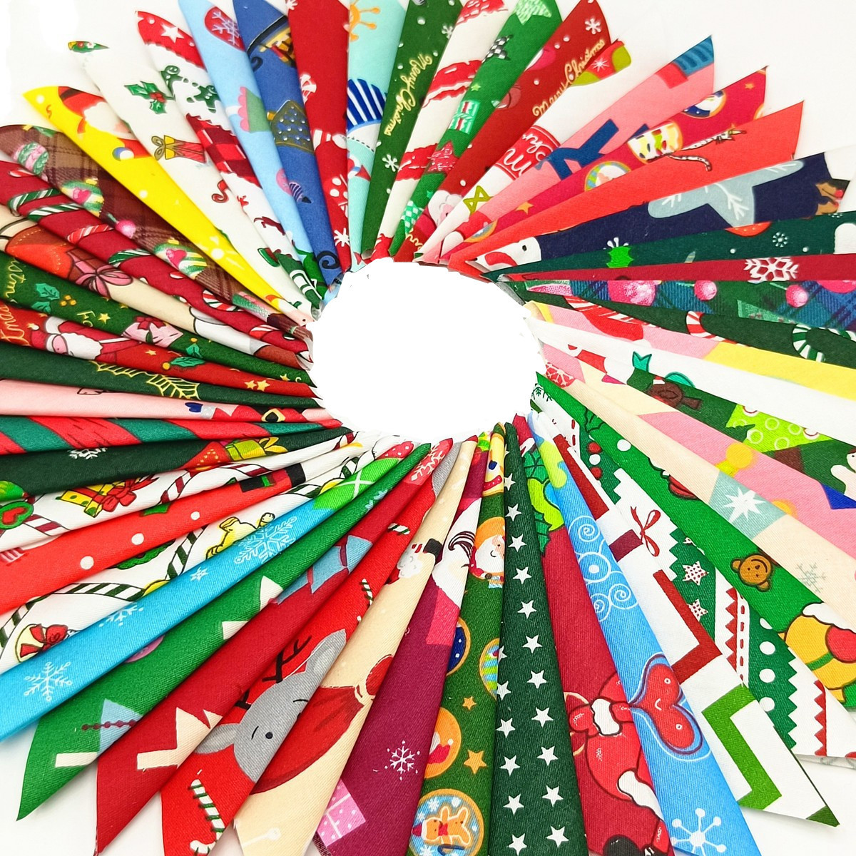 New Christmas Series Small Cloth Strips Small Cloth Set Pure Cotton Christmas Pattern Decorative Strips DIY Patchwork Ready Stock Wholesale