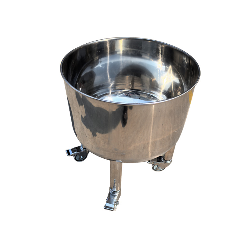 316L Stainless Steel Turnover Barrel Mirror Polished Wheeled Mobile Chemical Raw Material Special Turnover Tool Supports Customization