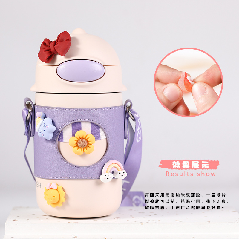 3D Stereo Water Cup Sticker Resin Accessories Cartoon Mixed DIY Mobile Phone Case Cute Traceless Glue Thermos Cup Refrigerator Magnet