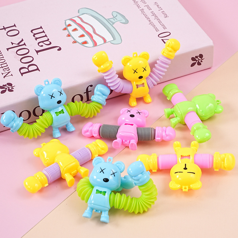 Cross-Border Popular Retractable and Versatile Bear Decompression and Venting Stretching Bear Kindergarten Small Gifts Street Stall Toys Wholesale
