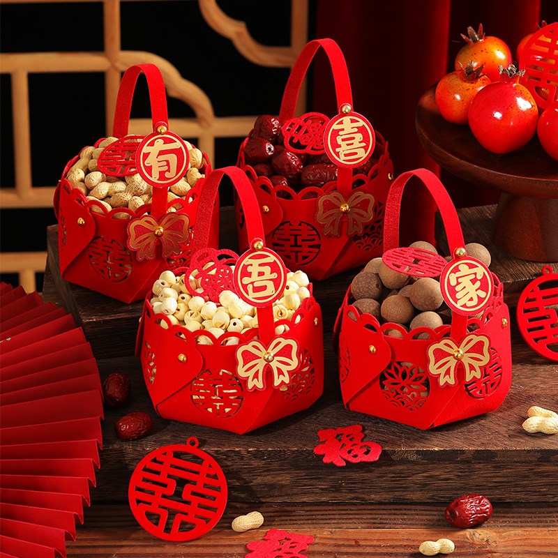 Раннее рождение ценного ребенка, корзина с сушеными фруктами, украшения для кровати в комнате помолвки, свадебные принадлежности