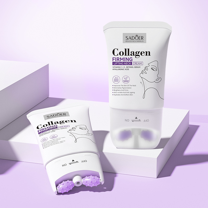 Full English Collagen Neck Beauty Cream 110ml Sadoer Firming Roller Neck Cream Cross-Border Foreign Trade Wholesale