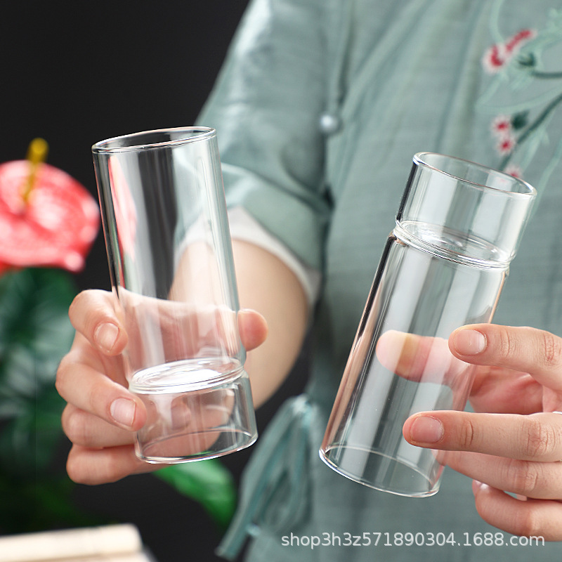 Collectible Hand-made Slub Cup Glass Tea Cup Houkui Cup Green Tea Cup High Temperature Resistant Dual-purpose Cup Imitation Song Teapot