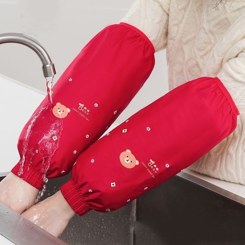 Long waterproof oil-proof oversleeve autumn and winter kitchen housework anti-fouling sleeve head adult female office stain-resistant oversleeve