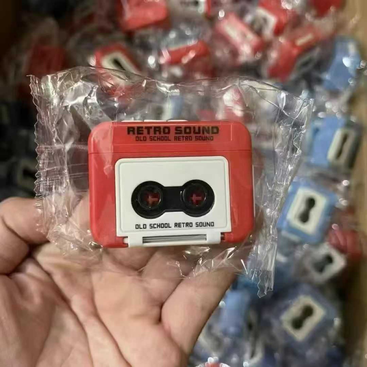 Модный ретро кассетный плеер брелок мини музыкальная игрушка украшение