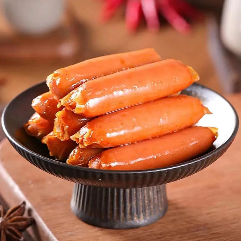 Qiliang Juicy Crispy Bone Grilled Sausage 80g Original Spicy Meat Date Sausage Hot Dog Sausage Drama Snacks Late Night Snacks to Satisfy Cravings