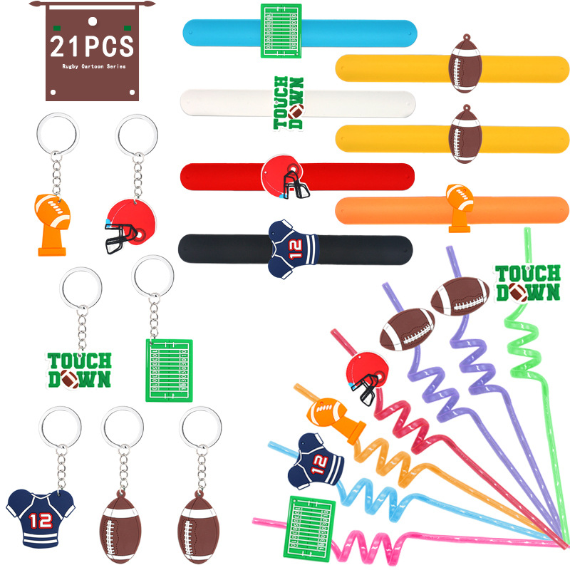 Новый брелок для ключей Регби Джерси с соломой TOUCHDWN ракетка кольцо на запястье