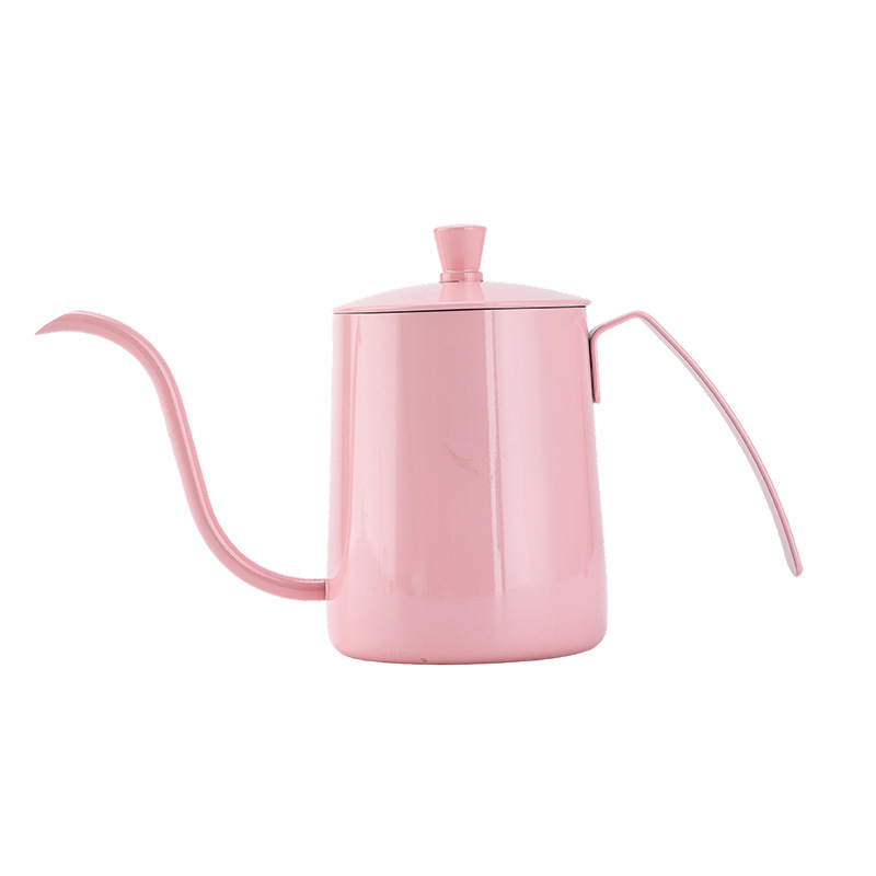 Hand-Pour Pot with Lid, Coffee Utensils, Coffee Pot, Color Processing, Stainless Steel Long Spout Pot, Thin Mouth Pot, Coffee Utensils