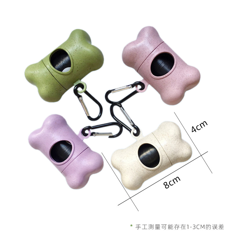 Pet Supplies Wheat Straw Degradable Dog Toilet Picker Bone Type Dispenser Pet Cleaning Pet Garbage Bag