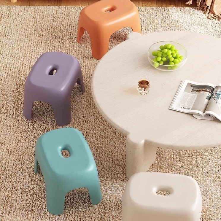 Small stool household low stool children's thickened plastic stool ins style non-slip bathroom stool living room shoes changing small bench