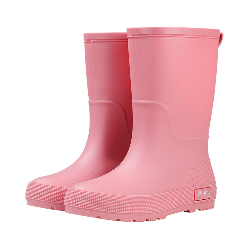 2025 Cross-Border Fashion Mid-Calf Rain Boots New Style for Women, Waterproof, Trendy, Non-Slip Outdoor Pvc Fleece-Lined Rain Boots for Women