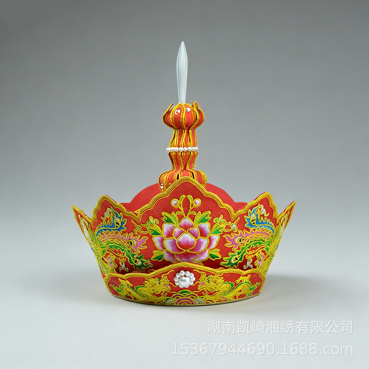 Handmade Gold-Plated Five-Buddha Hat, Vairocana Hat, Complete Set of Monk Hats, Four Colors Available, Traditional Craftsmanship, Comfortable to Wear