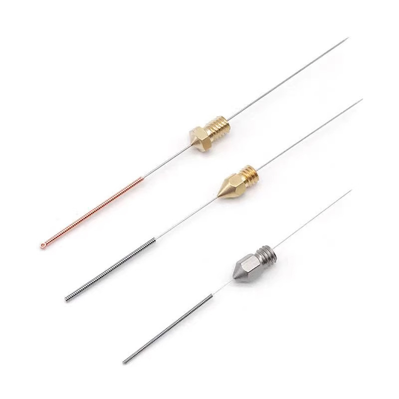 3D printer extruder print head nozzle cleaning needle through needle stainless steel needle through needle dredge plug