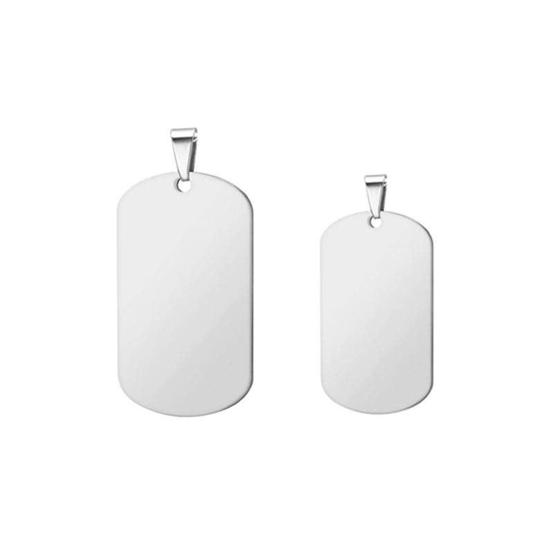 Amazon Cross-Border Necklace Stainless Steel Military Brand Metal Tag Laser Engraving Titanium Steel Pet Tag Hanging Ornaments Wholesale