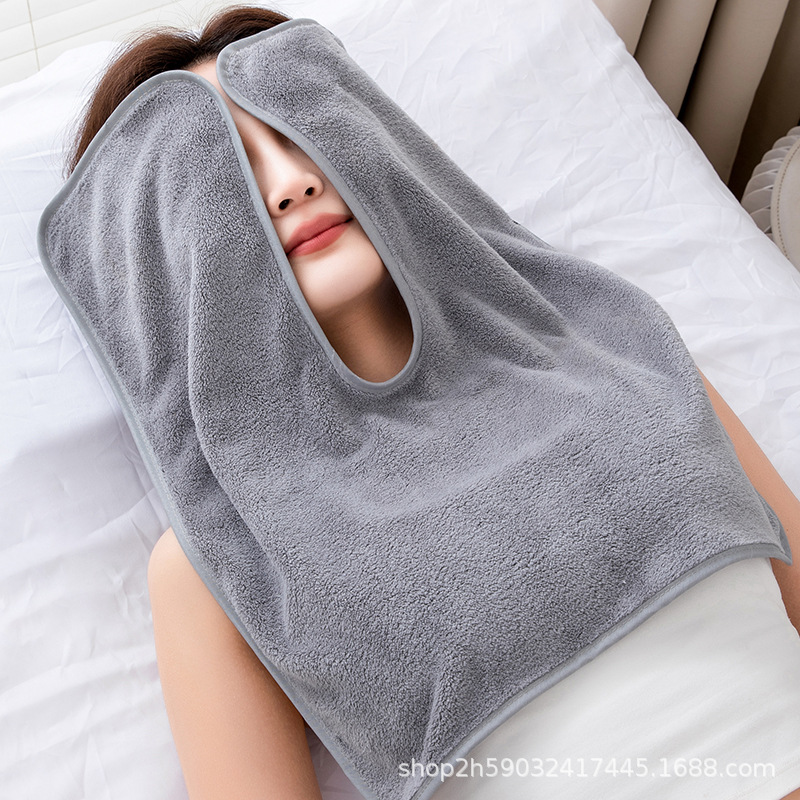 Beauty Salon U-shaped Towel Anti-dirty Pad Towel Coral Fleece Bedridden Old People's Bieb Slip Towel Chest Hot and Cold Face Towel