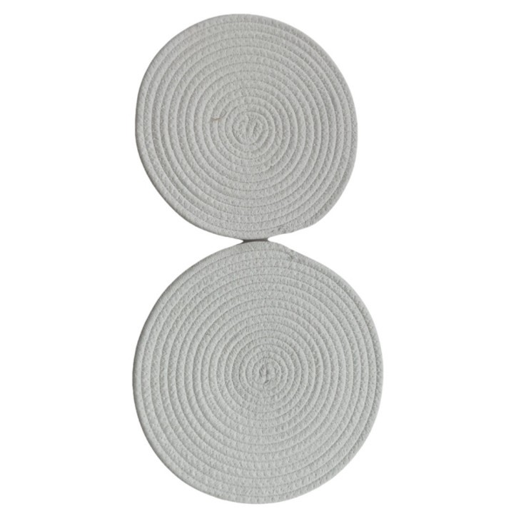 Purely Hand-Woven Cotton Rope, Straw Rope, Anti-Scalding Heat Insulation Mat for Pots, Teacups, Bowls and Plates, Pastoral Style Straw and Rattan Home Decor