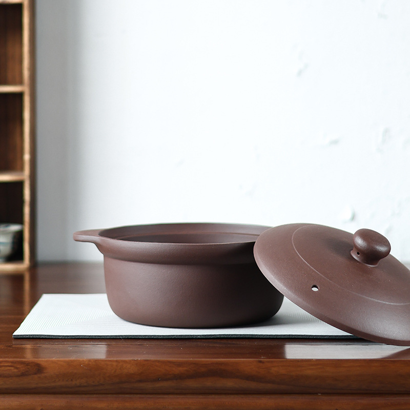 Wholesale Authentic Yixing Purple Clay Casserole for Soup, Stew, Porridge, Open Flame Gas Stove, High Temperature Resistance, Household and Commercial