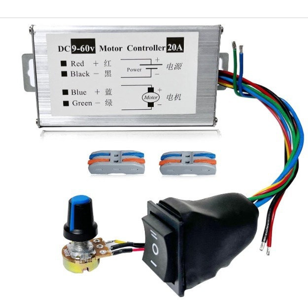 Контроллер скорости DC мотора DC 12В 24В 36В 48В 60В 20А прямое и обратное регулирование скорости