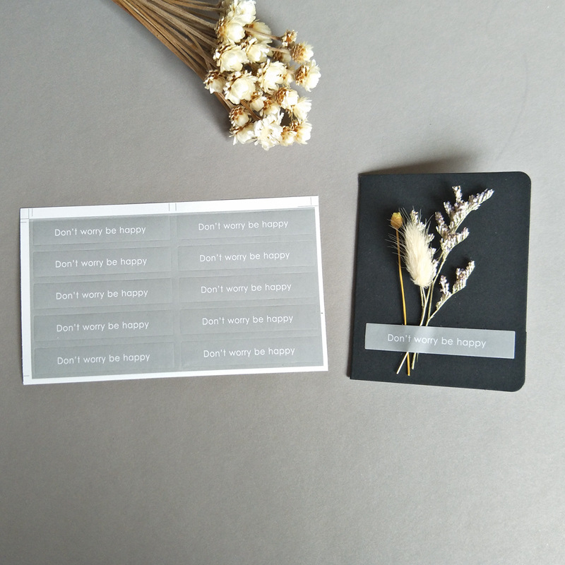 Long Strip Blessing Stickers Black and White Gray Gift Label Stickers Self-Adhesive Stickers Gift Packaging Sealing Stickers