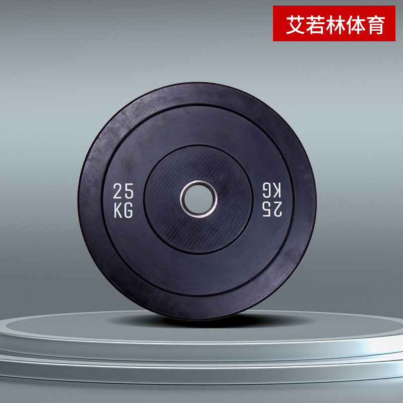 Wholesale Black Full Rubber Barbell Weightlifting Film Rubber-Coated Large Hole Competitive Film Austrian Pole Fitness Foot Weight Film Household