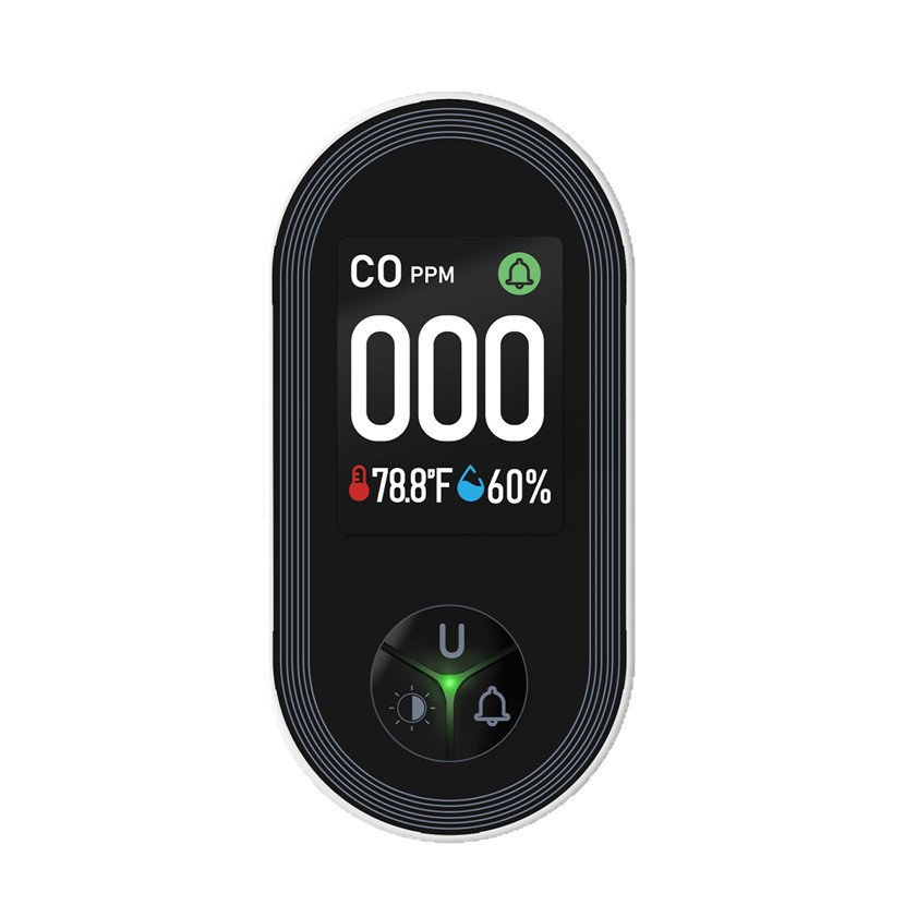 3-in-1 Co Temperature and Humidity Sensor Kitchen Garage 4-in-1 Combustible Gas Co Temperature and Humidity Detector Monitoring Alarm