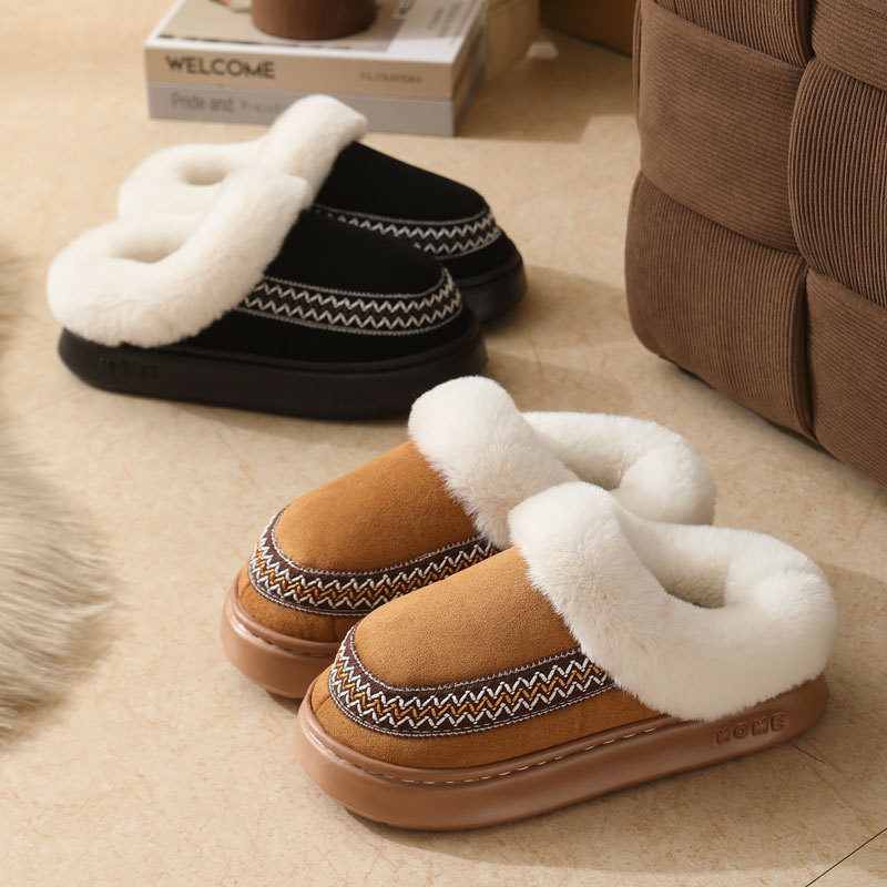 Новинка: домашние хлопковые тапочки с кружевом, оптовая продажа, теплые женские тапочки для дома, нескользящие, осень-зима, с плюшевым утеплителем