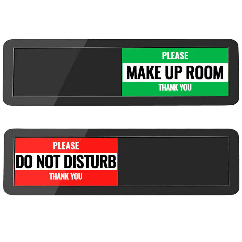 Room Service Sign, Room and Meeting Room Status Sliding Notice Board, Do Not Disturb Door Sign, Immediate Cleaning, Light Luxury