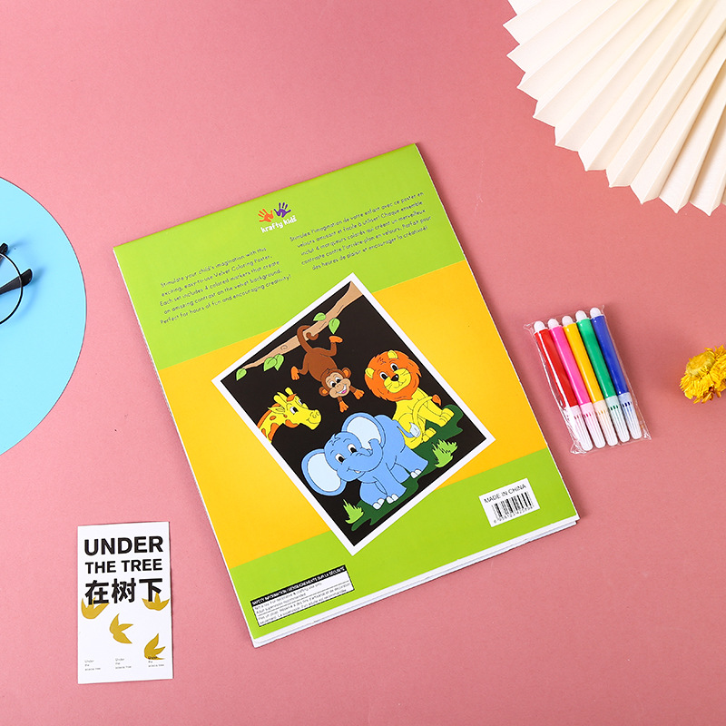 Foreign trade flocking color painting book color painting book gouache paint graffiti paper children's kindergarten Enlightenment water Painting Book
