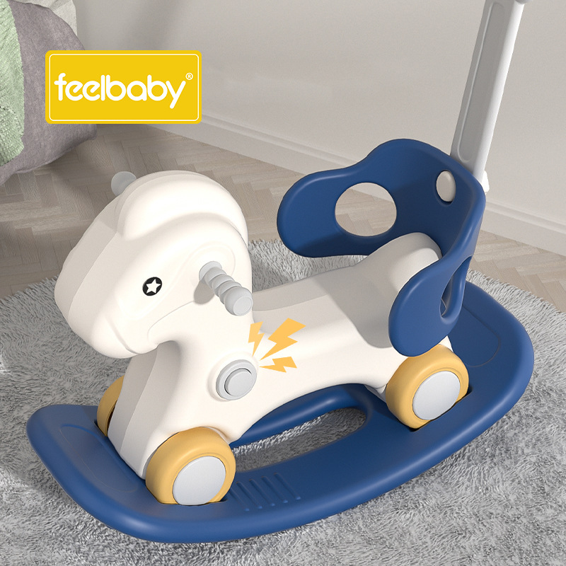 Feelbaby Trojan Horse Children's Rocking Horse Baby Toy Baby Dual-use Rocking Horse 1-5 Years Old Trojan Horse Car