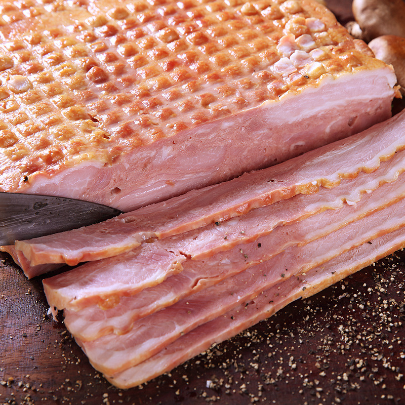 Five-flower bacon sliced meat 3kg household baking hand-held cake breakfast sandwich pure pork snowflake bacon commercial