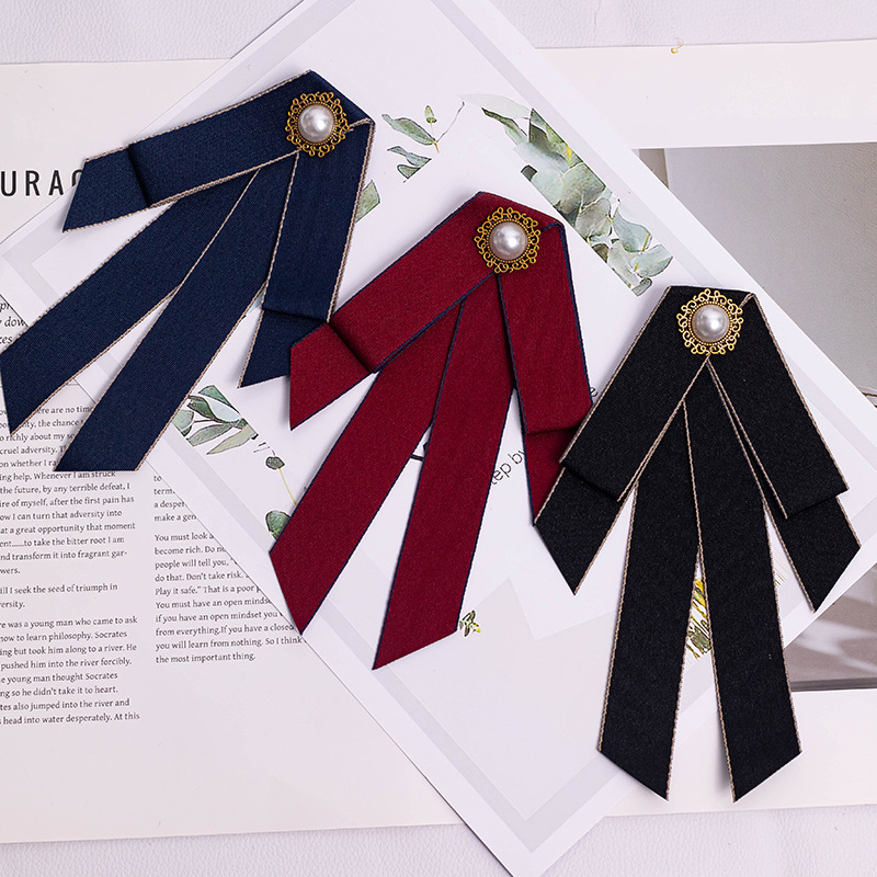 JK Bow Tie Student Shirt Accessories Women's Professional Work Clothes Shirt Collar Flower Business Black Small Tie Bow