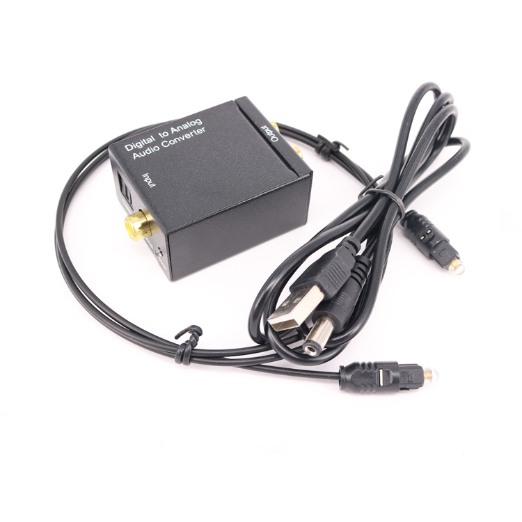 Digital to Analog Audio Converter Digital Coaxial/Optical Fiber to Analog Box