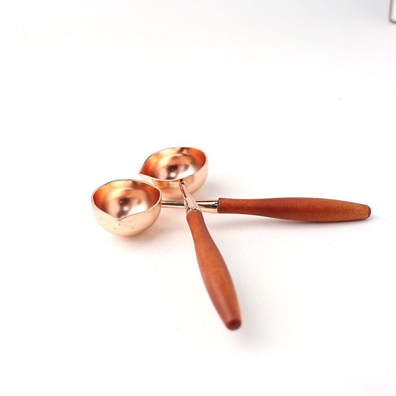 Винтажная ложка для воска с деревянной ручкой, инструмент для плавления воска, простая ложка для печати