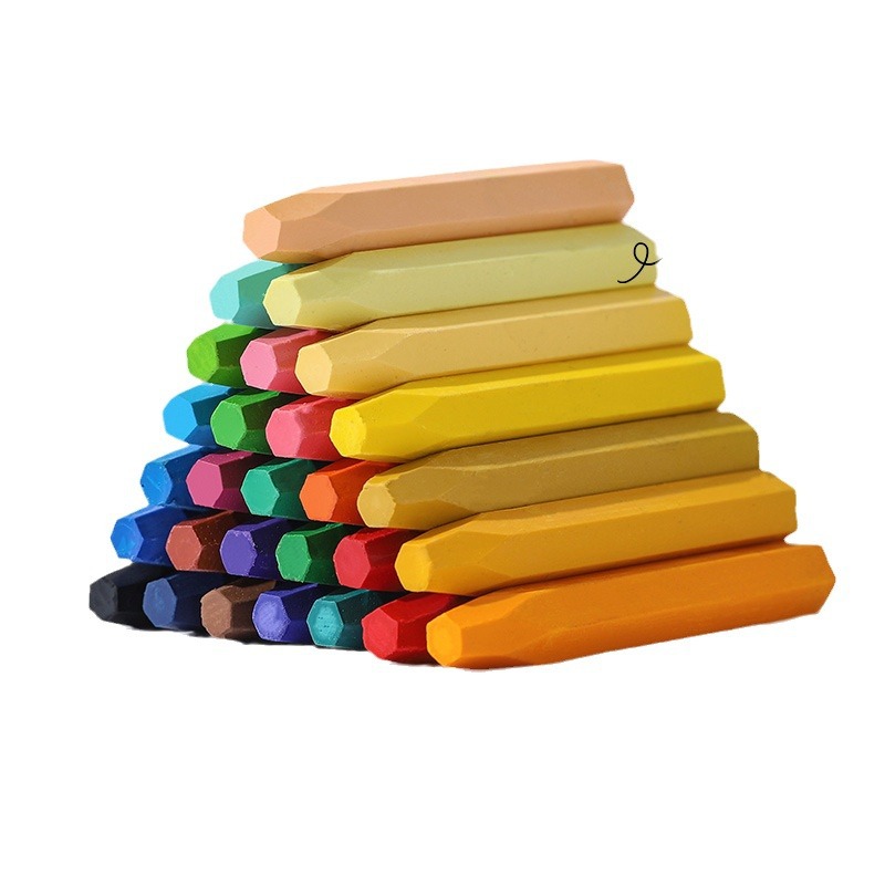 Bulk hexagonal oil painting stick monochrome children heavy color oil painting stick washable brush kindergarten crayon factory direct sale
