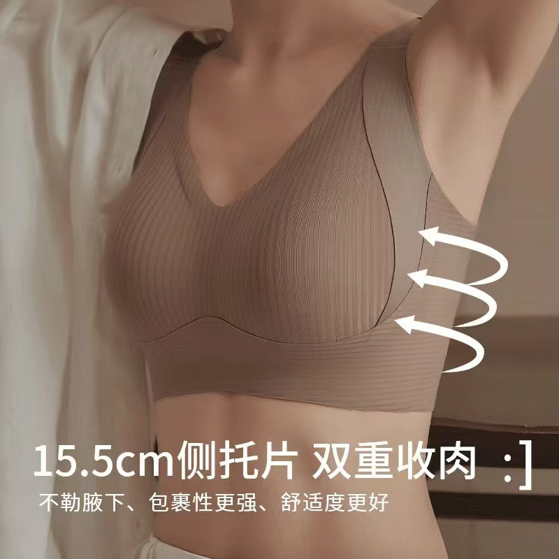 Cross-border New Year Red Soft Support plus size Traceless Underwear Women's Full Cup Adjustable Large Chest Shown Small Para Breast Bra