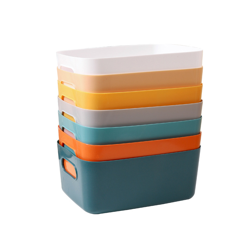 Desktop Storage Box Rectangular Office Desk Key Cosmetics Storage Basket Kitchen Storage Box